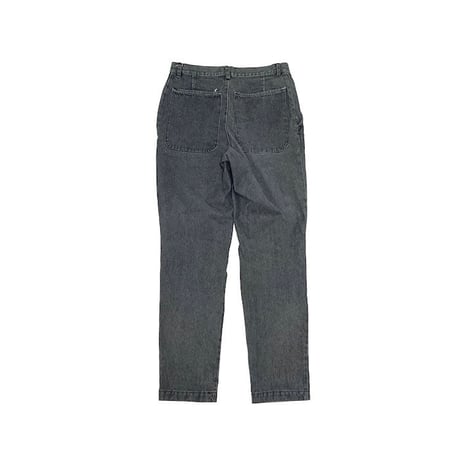 【USED】90'S W.&L.T. JEANS HEM POCKET BLACK DENIM PANTS