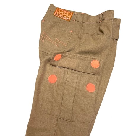 【USED】90's W.&L.T. MIX WOOL SINGLE CARGO POCKET PANTS