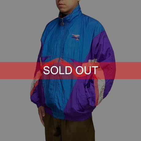 【USED】80's diadora OLD NYLON TRACK JACKET BLUE × PURPLE