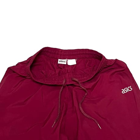 【USED】90's asics COTTON NYLON EASY PANTS BURGUNDY