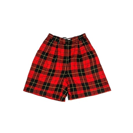 【USED】90'S KAREN SCOTT RED PLAID SHORTS