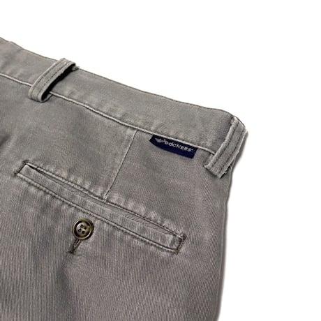 【USED】90's DOCKERS Two Tuck Wide Chino Pants Faded Gray Made in USA