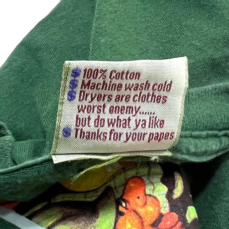 【USED】90'S DRAWLS T-SHIRT GREEN