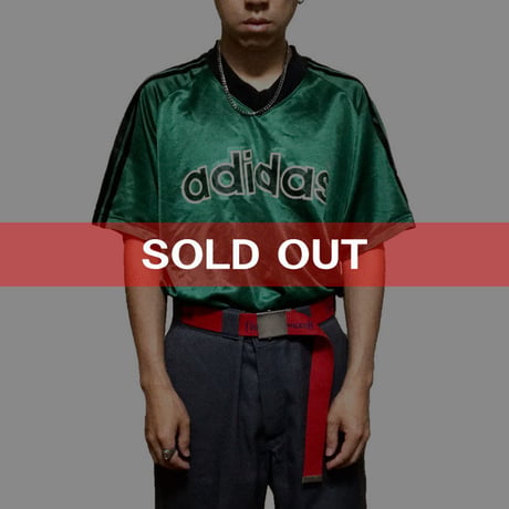 【USED】90'S ADIDAS  V-NECK S/S GAME T-SHIRT