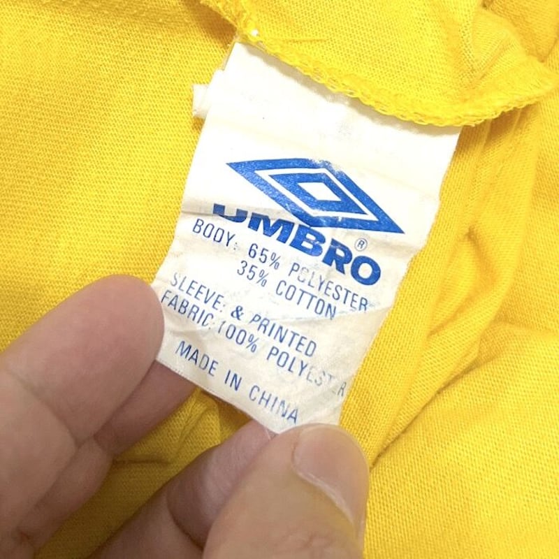 USED】90'S OLD UMBRO BRAZILIAN COLOR FOOTBALL T USED】90'S OLD UMBRO BRAZILIAN COLOR FOOTBALL T