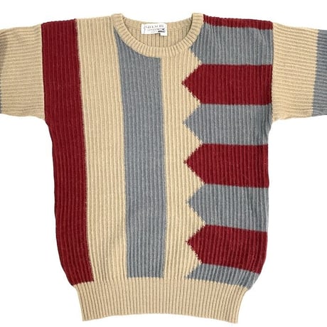 【USED】70'S GIVENCHY GEOMETRIC KNIT SWEATER