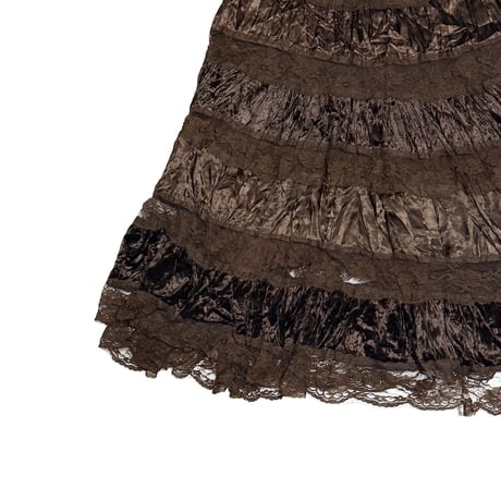 【USED】00's KY Creation Tiered Lace Midi Skirt
