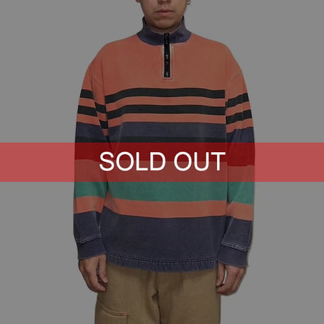 【USED】90's OLD GAP MOSS STITCH HALF ZIP L/S TOP