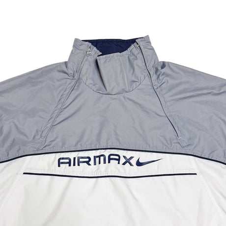 【USED】00's EURO NIKE AIRMAX Figure-8 Double Zip Neck Pullover Nylon Jacket