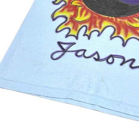 【USED】80'S-90'S AIRBRUSH YIN YANG FIRE T-SHIRT
