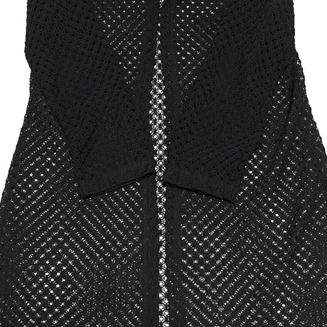 【USED】90'S espressa MESH HOODED LONG COAT