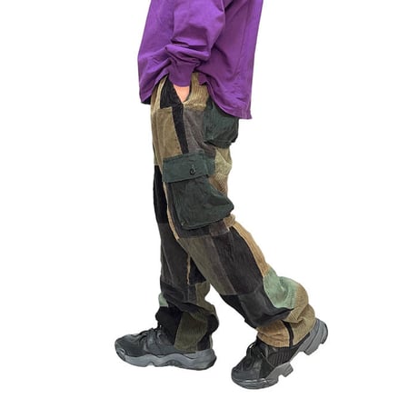 【USED】90'S GYPSY ROSE CORDUROY PATCHWORK CARGO PANTS