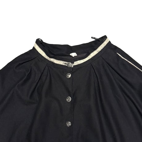 【USED】80's Wool Front Button Flare Skirt Made in France