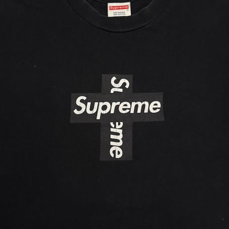 【USED】SUPREME 2020AW Cross Box Logo T-shirt Black