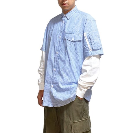 【USED】90'S STUSSY GINGHAM CHECK S/S SHIRT