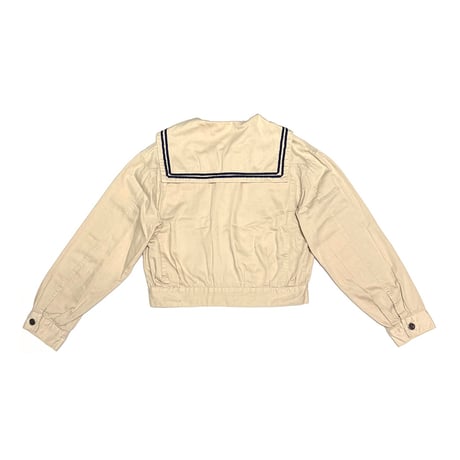 【USED】90's Hot Zone Sailor Collar Short Trucker Jacket Ivory