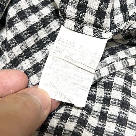 【USED】80'S-90'S VERSACE CHECKERED PULLOVER SHIRT