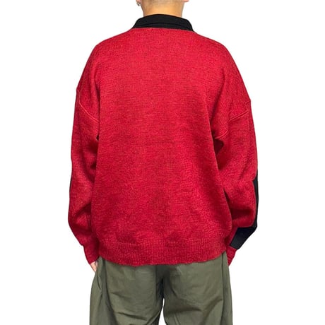 【USED】80's COLLARED KNIT SWEATER MADE IN ITALY
