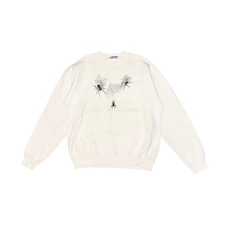 【USED】90s SPIDERWEB EMBROIDERED SWEATSIRT
