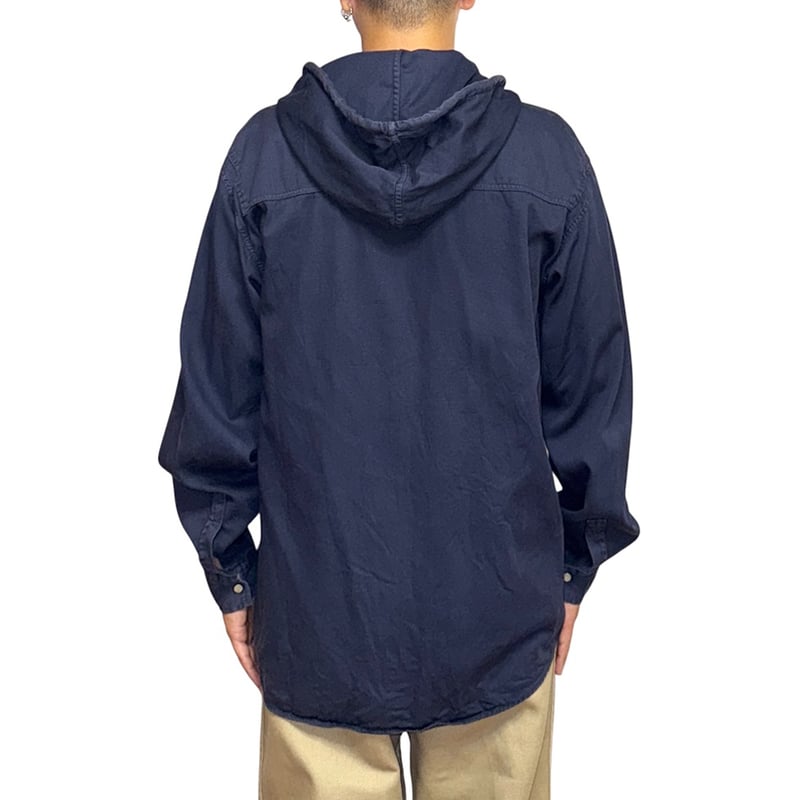 USED】90's ARMANI JEANS Hooded Shirt Jacket | K