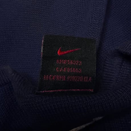 【USED】00's NIKE Tiger Woods Line V-Neck Cotton Knit Navy × Yellow