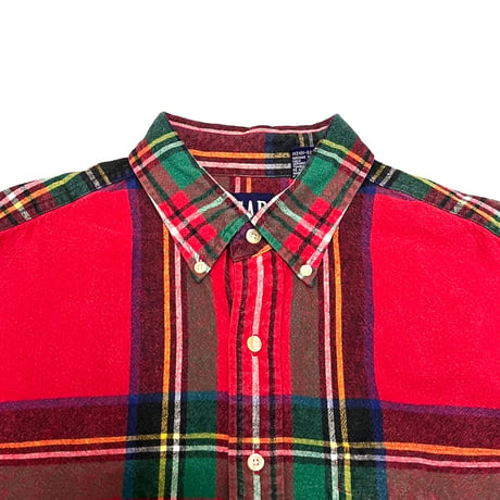 【USED】90's OLD GAP BIG TARTAN CHECK B.D SHIRT