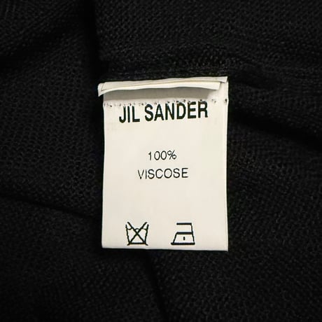 【USED】00's JIL SANDER Sheer Viscose Knit Tank Top Black
