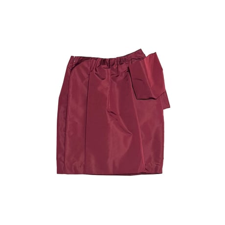 【USED】00's PRADA 2009 TAFFETA BUBBLE SKIRT BURGUNDY