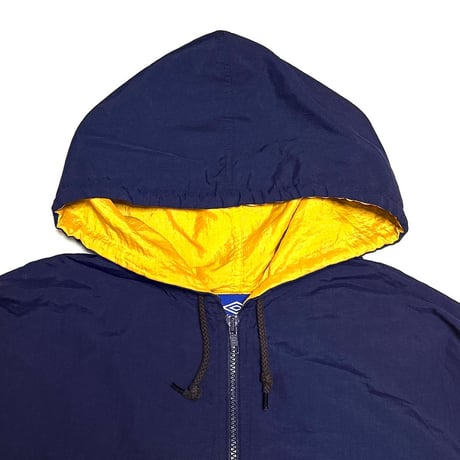 【USED】90's UMBRO Oversized Football Anorak Jacket Navy
