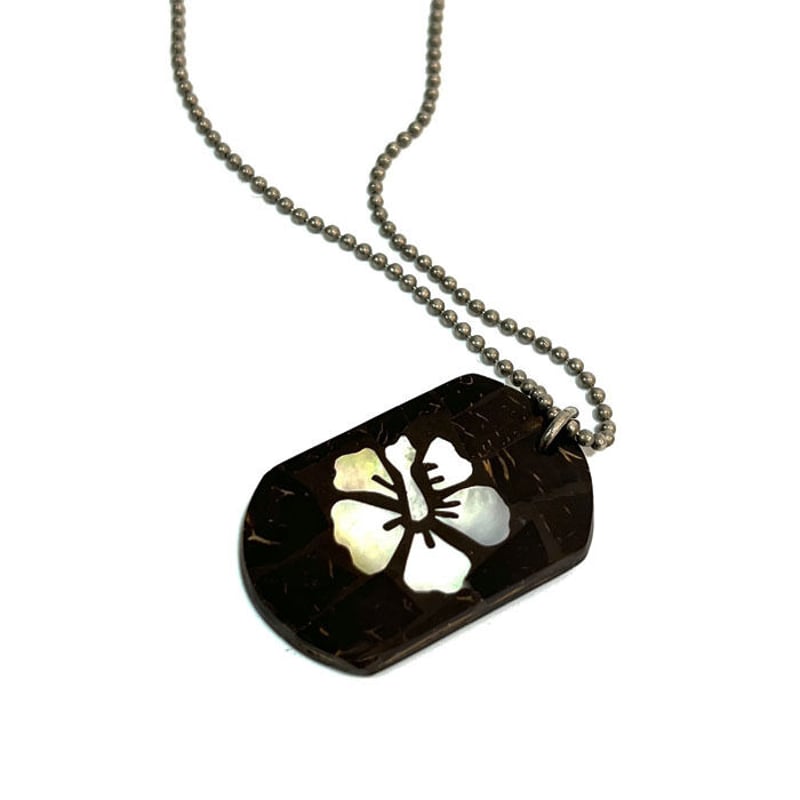 USED】00'S ALBA ROSA HIBISCUS NECKLACE WOOD & S USED】00'S ALBA ROSA HIBISCUS NECKLACE WOOD & S