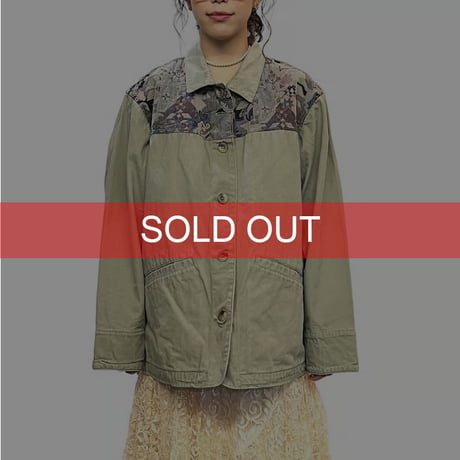 【USED】80's-90's L.L.Bean COTTON × JACQUARD SWITCHING JACKET
