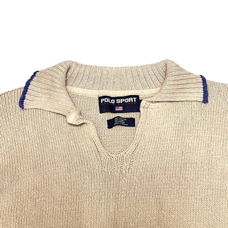 【USED】90's POLO SPORT RALPH LAUREN COTTON LINEN KNIT SWEATER
