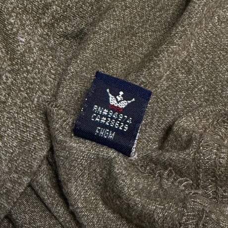 【USED】00's STUSSY "College Crest" Olive Fitted T-shirt