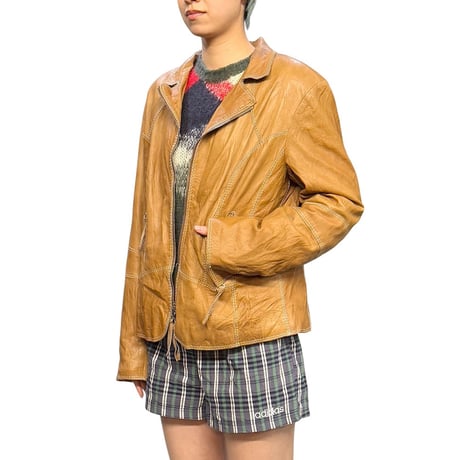 【USED】00's BIBA LAMB ZIP LEATHER JACKET