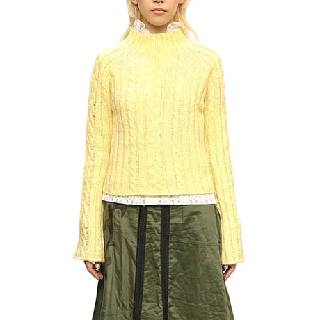 【USED】90'S energie MIX FABRIC HI-NECK KNIT SWEATER