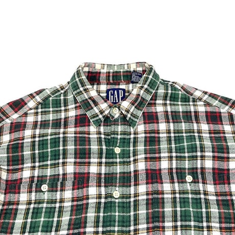 【USED】90'S OLD GAP PLAID FLANNEL SHIRT