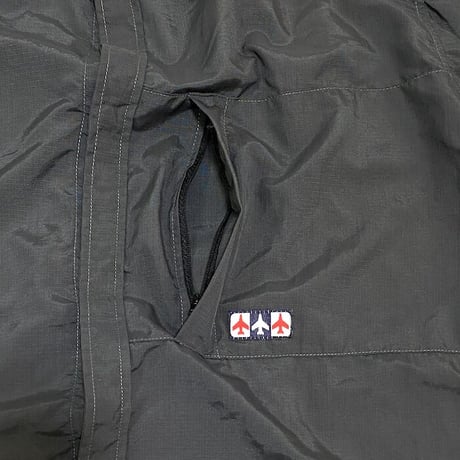 【DEAD STOCK】90'S FLY NYLON RIP STOP SHIRT "DARK GRAY"