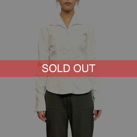 【USED】90'S ANNE FONTAINE OPEN COLLAR BLOUSE