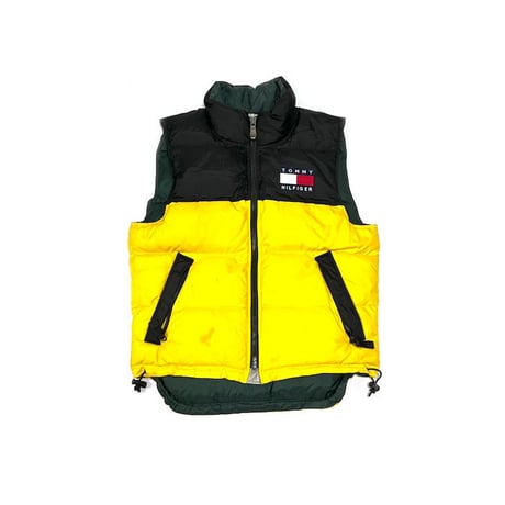【USED】90'S TOMMY HILFIGER 2-TONE COLOR DOWN VEST