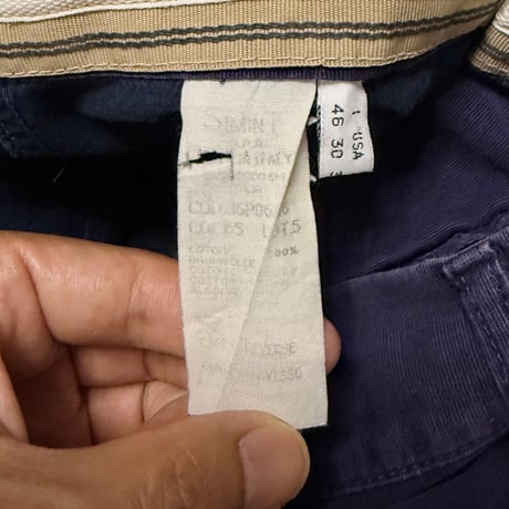 【USED】90's ARMANI JEANS Top Chinos Trousers Royal Navy