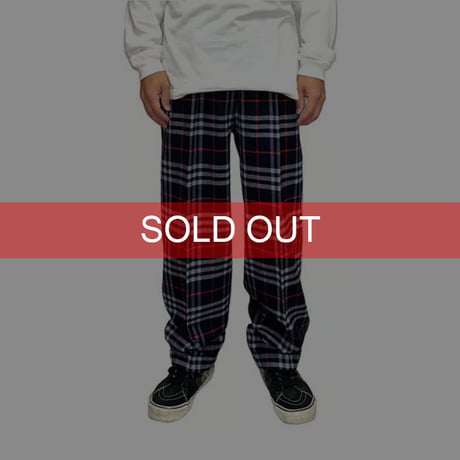 【USED】80'S-90'S BURBERRYS NAVY NOVA CHECK TROUSERS MADE IN ENGLAND
