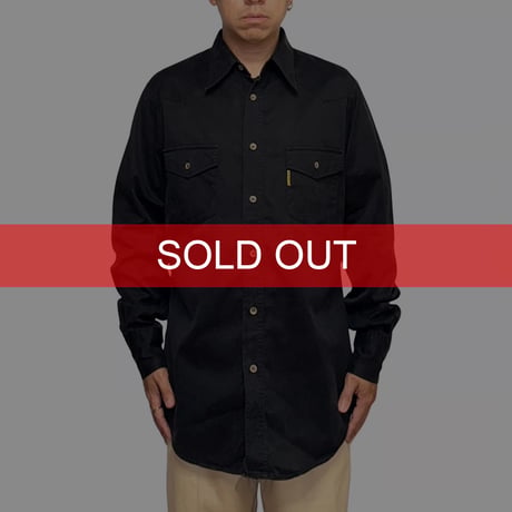【USED】90's ARMANI JEANS Cotton Western Shirt Black