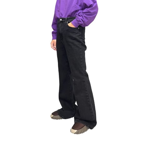 【USED】00'S Lee HIGH RISE FLARE PANTS BLACK