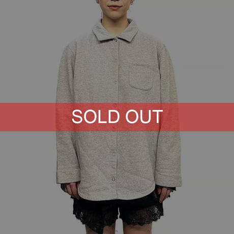 【USED】80's PETITES Pacer SWEAT BUTTON SHIRT