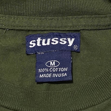 【USED】90'S STUSSY SWITCHING LINE T-SHIRT