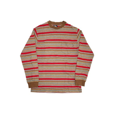 【USED】90'S-00'S STUSSY MULTI BORDER L/S T-SHIRT