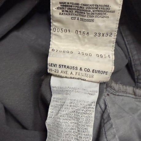 【USED】90's-00's Euro Levi’s 501 Grey Fade Denim Pants