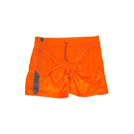 【USED】90's NIKE Side Tape Swim Shorts Hi-Vis Orange