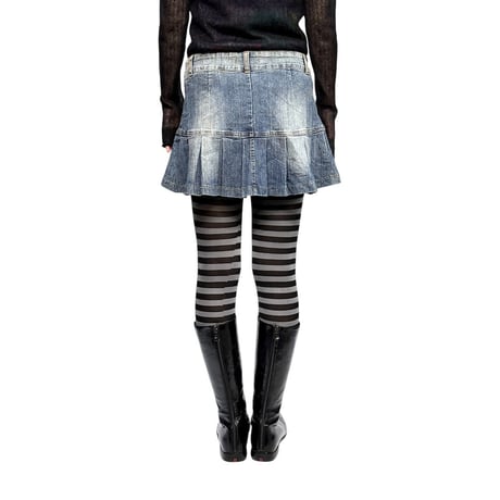 【USED】00's Tenghong Belted Zip-Front Denim Mini Skirt