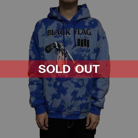【USED】00'S BLACK FLAG BLEACHED HOODIE